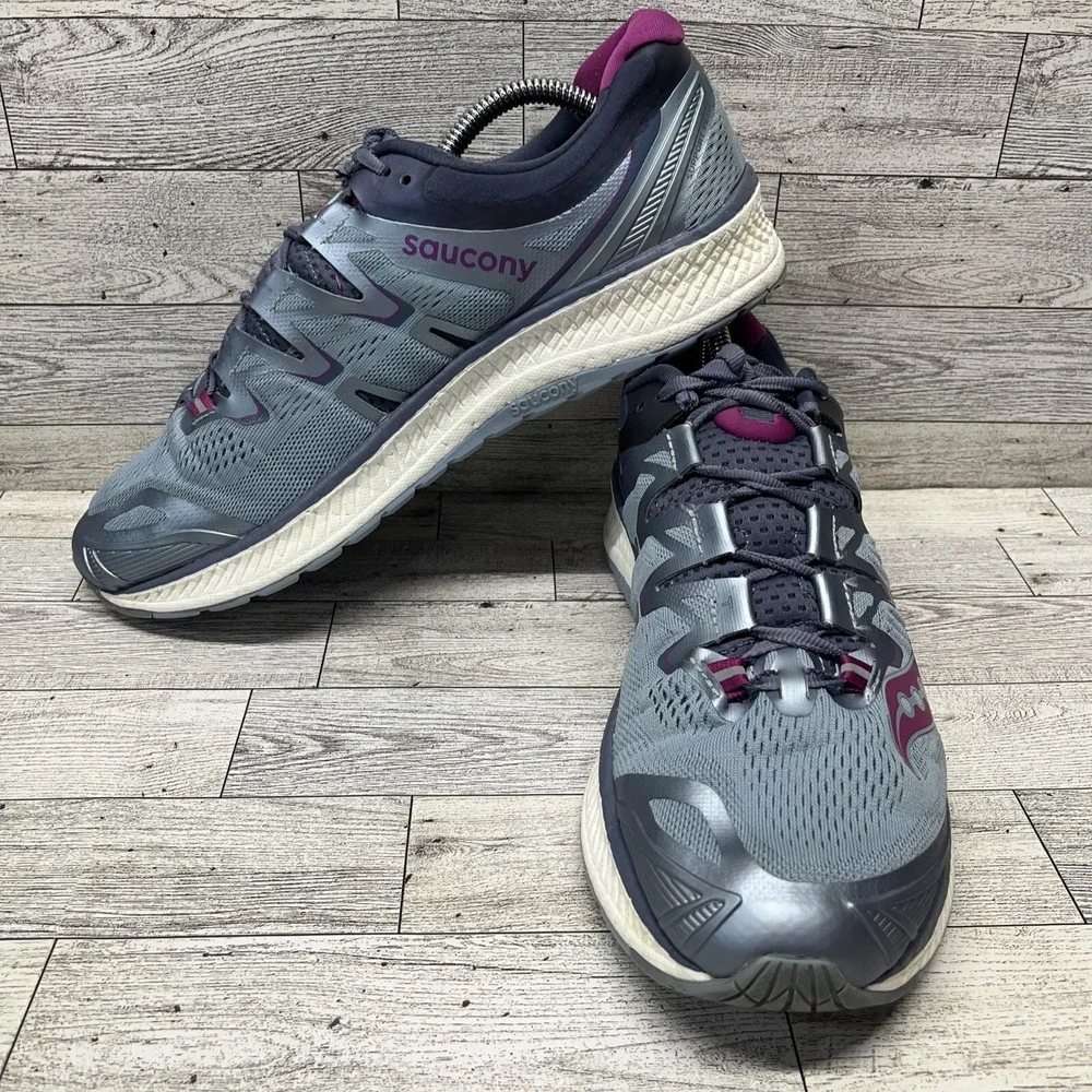 Saucony Triumph ISO 4 S10413-1 Gray Pink Running Shoes Women Size‎ 12